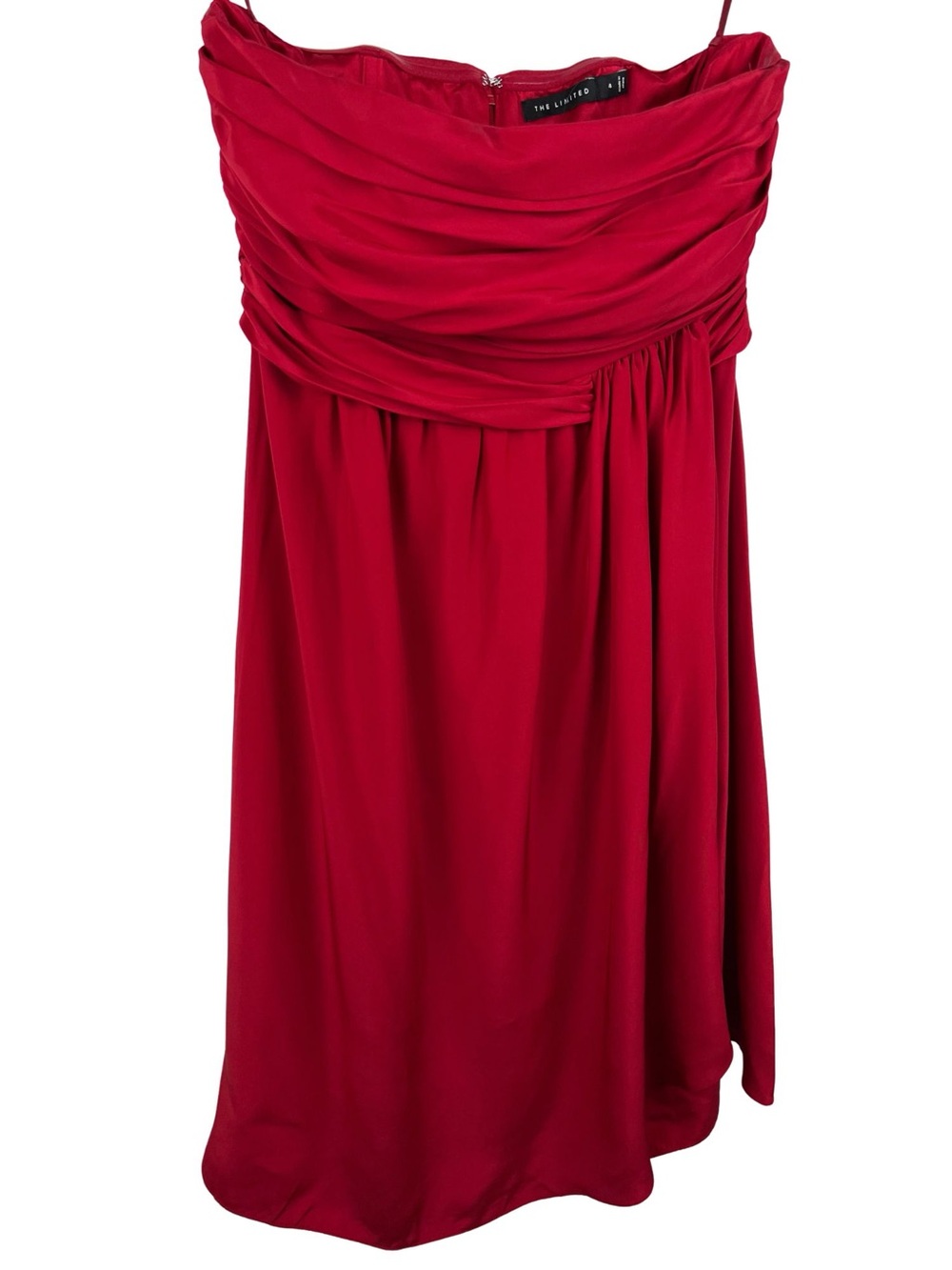 The Limited 100% Silk Dress Size 4 Strapless Red Party Elegant NYE Cocktail NWT
